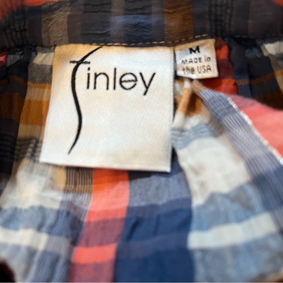 Finley Rex Top in Newbury Port Plaid Popover 3/4 Sleeve Crepe Multicolor… - Picture 12 of 13